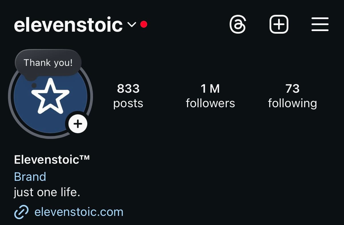 1 Million followers - May 12, 2025